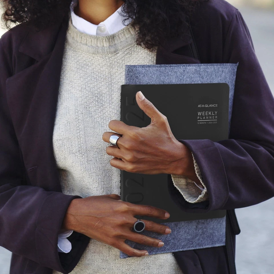 At A Glance Academic Weekly Monthly Planner July 2024 To June 2025 Black