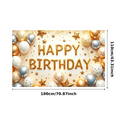 thumbnail image 2 of Golden Letters Happy Birthday Banner Decorative Design Colorful Balloons Celebration Star Elements for Birthday Party Photo Shoot Holiday Celebration, 2 of 6