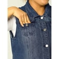 thumbnail image 7 of MODA NOVA Juniors Plus Size Fashion Button Sleeveless Denim Vest Jacket, 7 of 7