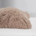 thumbnail image 2 of Luxe Mongolian Lamb Fur Pillow Cover 20"x20" - 100%Natural Wool, Plush, Organic, High-End Design, Available in3 Colors - Sand, 2 of 4
