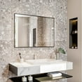 thumbnail image 2 of eviva  Black 42" x 30" Rectangular Black Metal Framed Mirror, 2 of 11