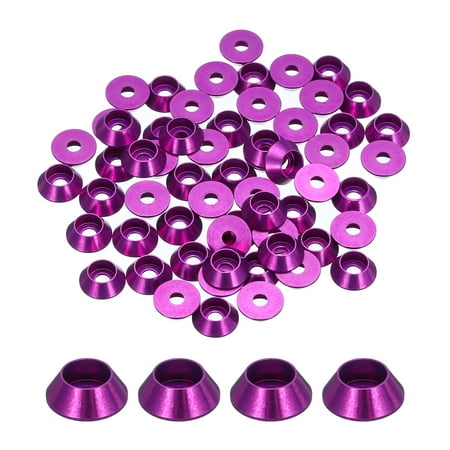 

Uxcell M3 Cone Cup Washers Anodized Aluminum Gaskets for Screw RC/FPV/PC/Drone Pack of 60 (Purple)
