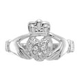 thumbnail image 5 of 14K White Gold Ring Band 7 mm Claddagh Mounting, Size 9, 5 of 5
