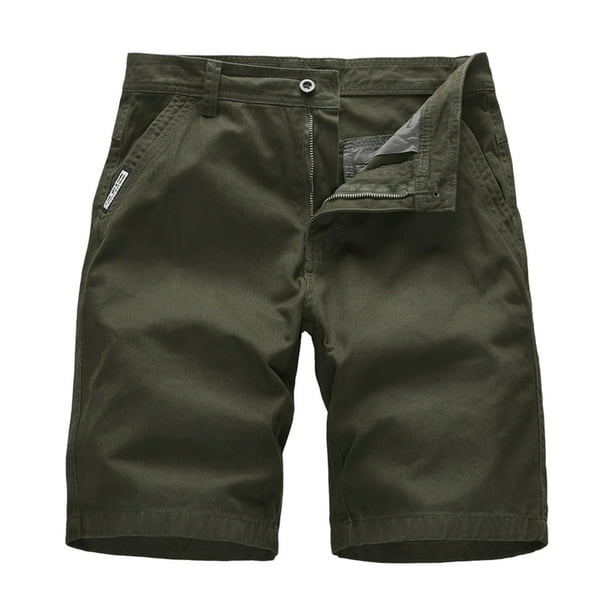 WILLBEST Pantalones Cortos para Hombre, Moda Masculina, Casuales, de Color Sólido, con Bolsillo, Cremallera y Hebilla, para Exteriores, para Herramientas