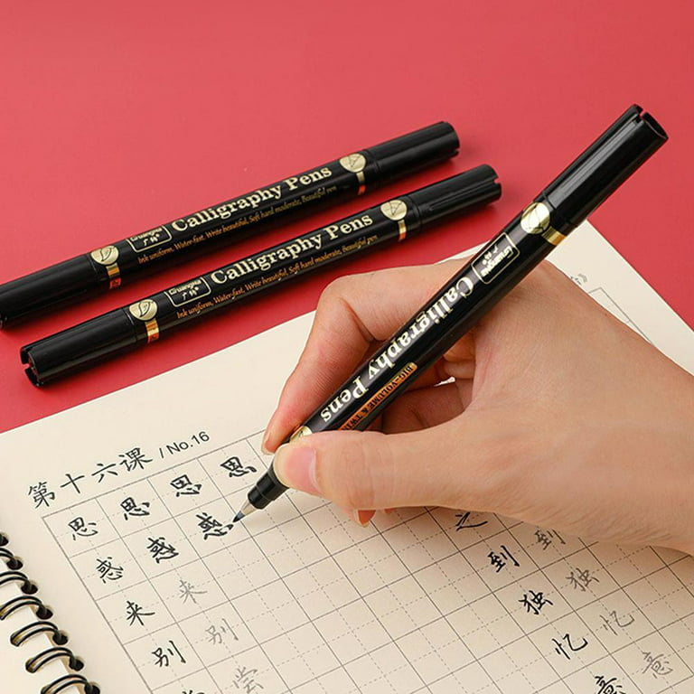 1/3 pcs/Double head Hand Lettering Pens Chinese Calligraphy Brush Pens Set  Art Markers Black Size for Beginners Writing