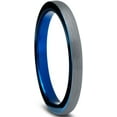 thumbnail image 2 of Charming Jewelers Tungsten Wedding Band Ring 2mm for Men Women Comfort Fit Blue Round Domed Brushed Lifetime Guarantee Size 6.5, 2 of 5
