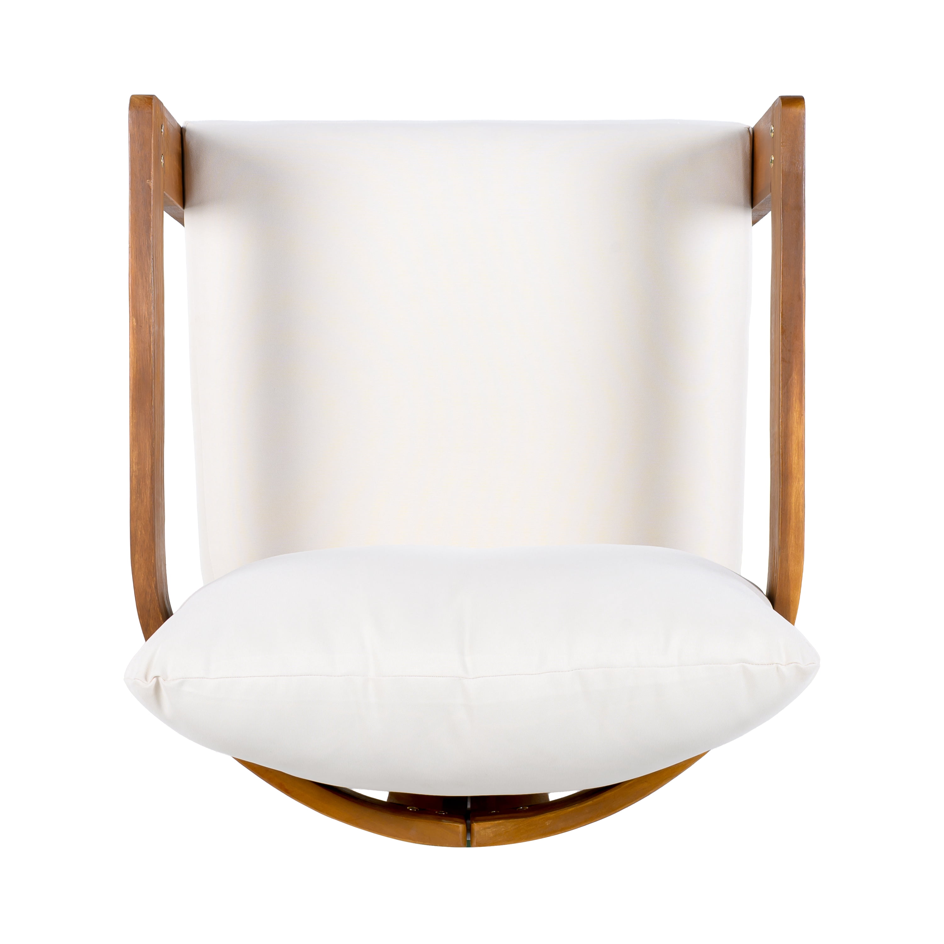 Tub Style Club Chair, Acacia Wood Outdoor Chair with Water-Resistant Cushions for Patio, Teak and Beige