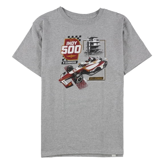 Indy 500 Boys Starting Field Line Graphic T-Shirt, Grey, Big Kids (8-20), S