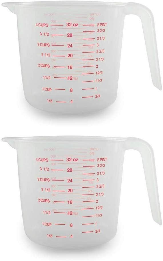 Norpro 4Cup Capacity Plastic Measuring Cup 2Pack