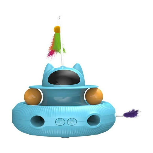 Interactive Cat Toys for Indoor Cats,3-in-1 Automatic Interactive Electronic Moving Ambush *,Track Balls, Moving * Toys for All Breeds,USB Rechargeable Smart Indoor Exercise Kicker