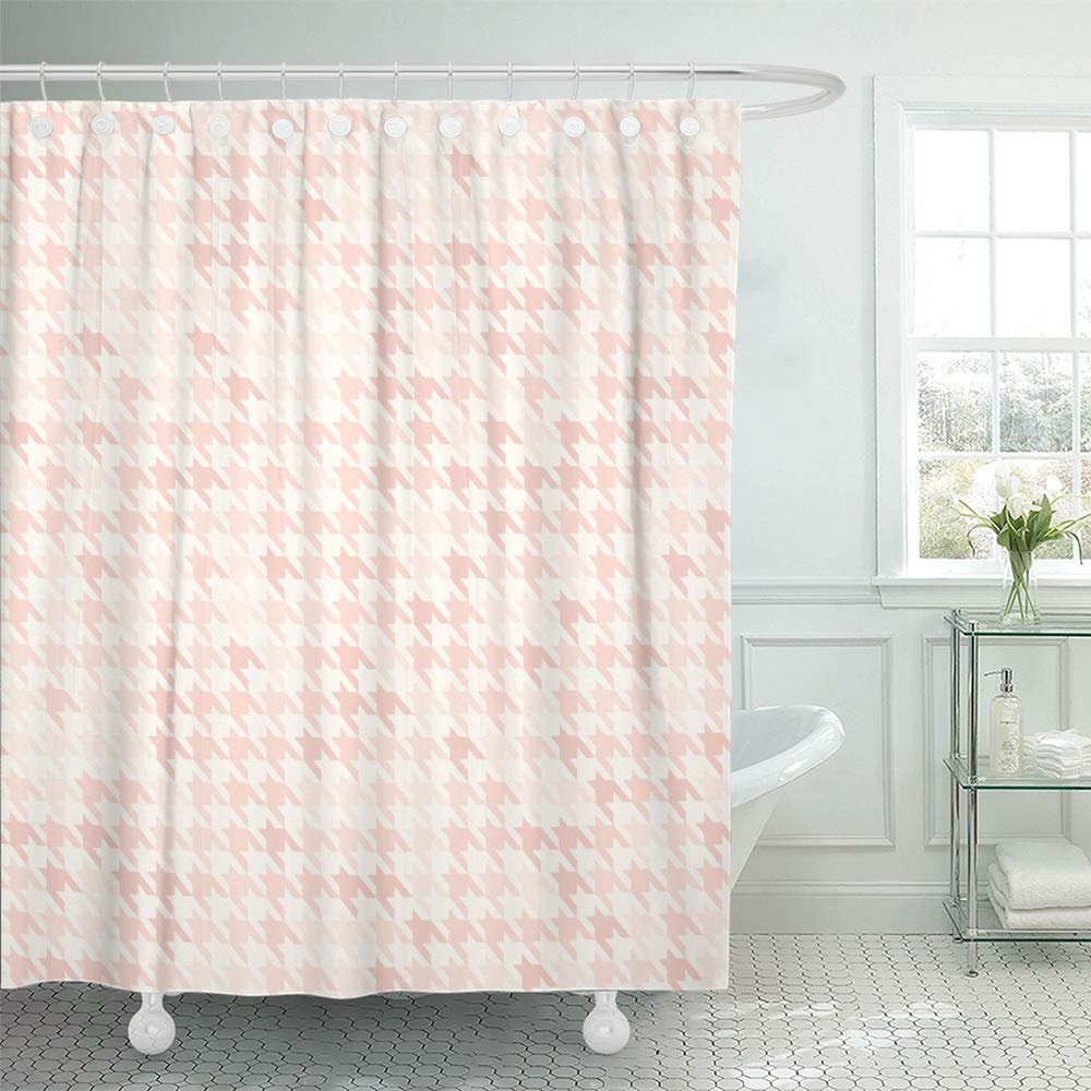 KSADK Pink Dogtooth Rose Houndstooth Pattern Red Multicolor