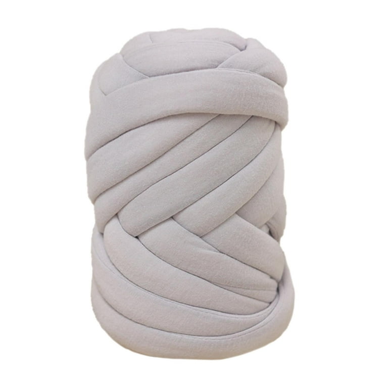1.5kg Chunky Yarn Bulky Yarn Washable Tube Giant Soft Yarn Arm Knitting Yarn  Weight Yarn Jumbo Tubular Yarn for Baskets Sweaters DIY Pet Bed Gray 
