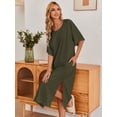 thumbnail image 3 of Avidlove Women's Long Nightgown Short Sleeve Sleepshirt Casual Maxi Loungewear with Pockets, 3 of 6