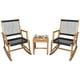 thumbnail image 1 of Costway Conjunto de Mesa de Café y Mecedora de Madera de Acacia Tejida en Cuerda Negro y Natural, 1 of 10