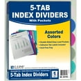thumbnail image 2 of 5-Tab Poly Index Dividers w/Slant Pocket, Asstd Colors, 2 of 4