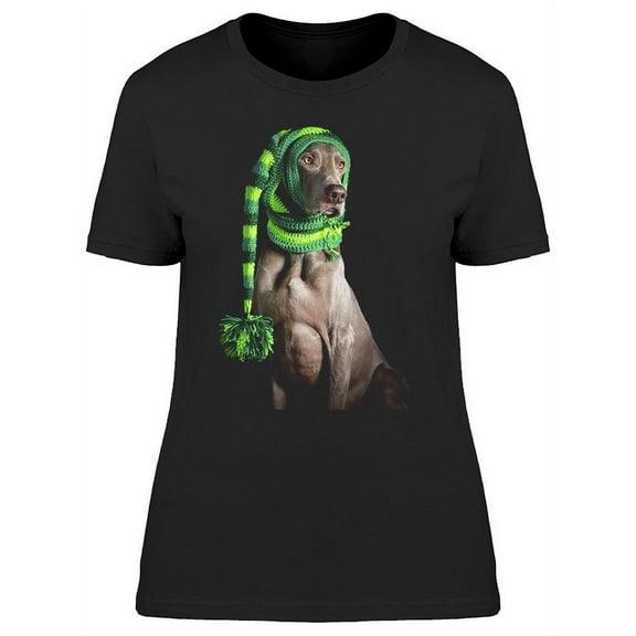 Funny Hat Weimaraner T-Shirt Women -Image by Shutterstock, Female 3X-Large