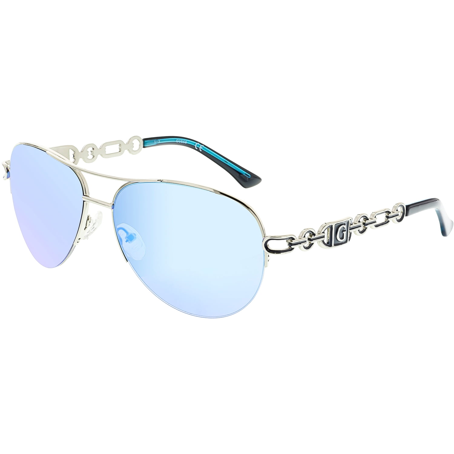 GUESS Guess Mirrored GF025710X59 Silver Aviator Sunglasses
