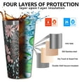 thumbnail image 3 of 16oz Tumblers Pioneer Flower Floral Print Pattern Stainless Steel Vacuum Insulated Double Wall Travel Tumbler Cups Mug with Lid and Straw,Cleaning Brush for Coffee,Tea, 3 of 4