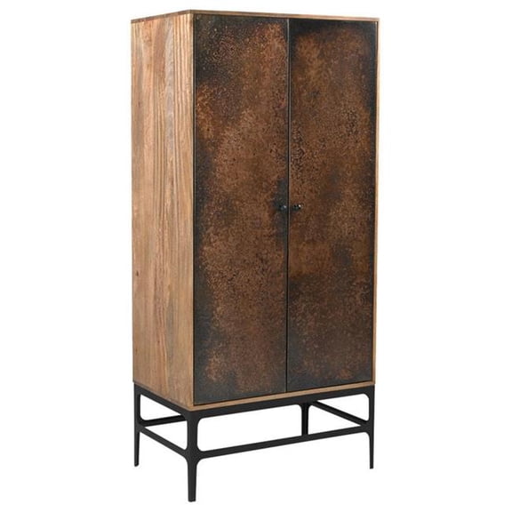 Balthazar Cabinet with Contemporary Multi-colored Dark Copper Tone Iron Doors