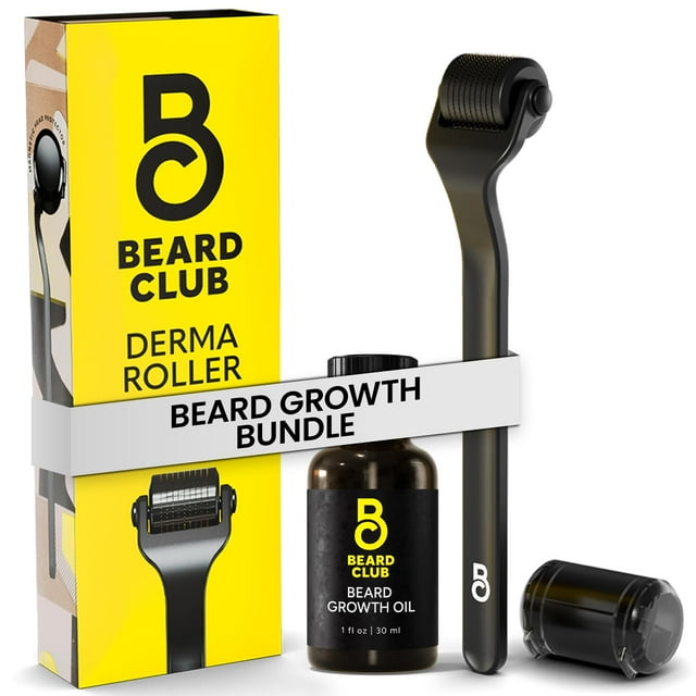 Kit de aceite para el crecimiento de barba Derma Roller & Beard Club
