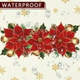 thumbnail image 4 of Christmas Rectangular Tablecloth 60x84 Inch Waterproof Christmas Poinsettia Flower Tablecloth Xmas Washable Table Cloth for Winter Holiday Party Picnic Dinner Home Decor, 4 of 6