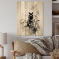thumbnail image 2 of Designart "Panther Sumi Asian Painting II" Asian Print on Natural Pine Wood, 2 of 5
