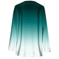 thumbnail image 5 of SYMOID Womens Green Gradient Knit Cardigan - Soft Polyester, V-Neck Three-Quarter Sleeves, Button-Front Design with Inclusive Sizing S-XXXXXL for Daily/Office Layering,Size L, 5 of 6