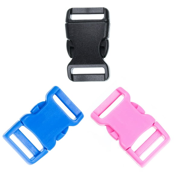 Craft County Contoured Side Release Plastic 3/4" Buckles - Great for Crafting, Art Projects and More – Multiple Colors & Pack Size Options