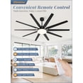 thumbnail image 2 of Ventilador de techo Fabulous de 72 pulgadas con luces y control remoto negro, 2 of 8