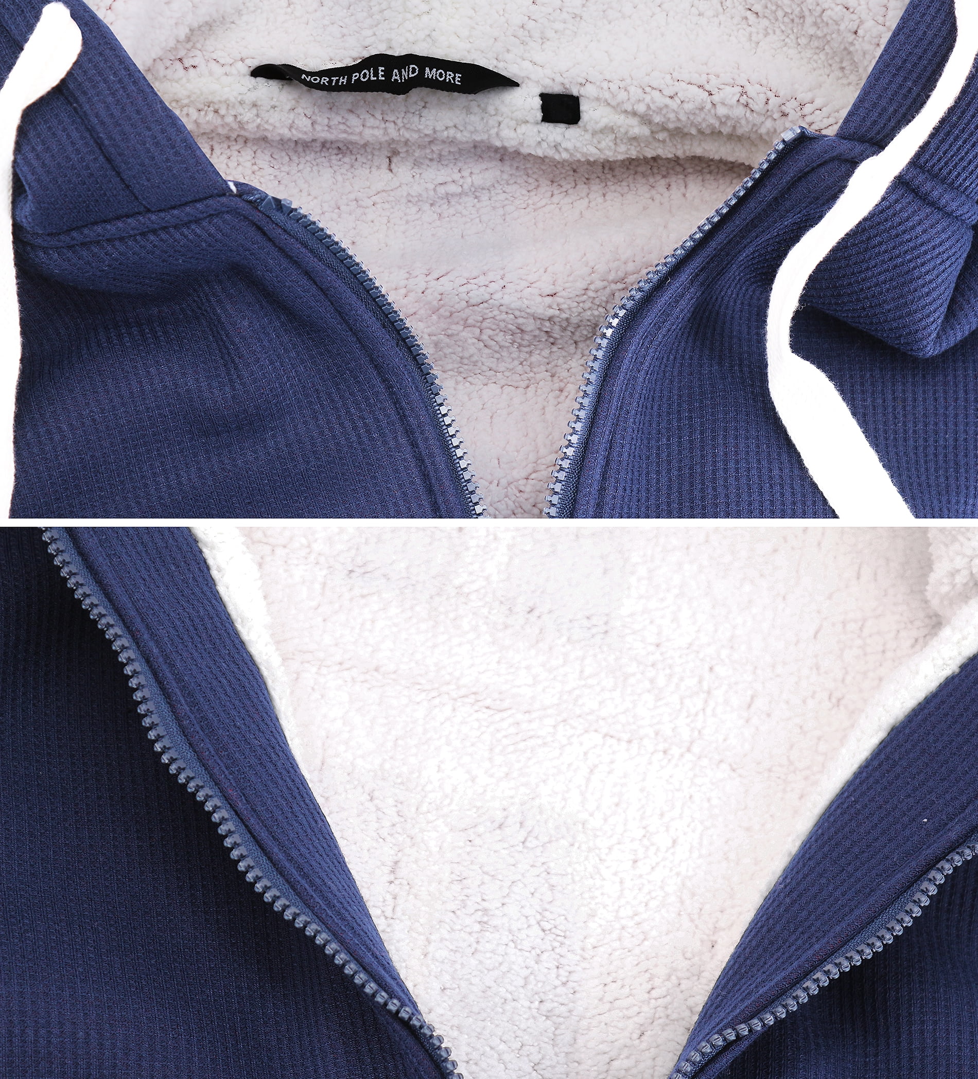 Men's Heavyweight Thermal Zip Up Hoodie Warm Sherpa Lined Sweater Jacket  (Navy, XL) - Walmart.com
