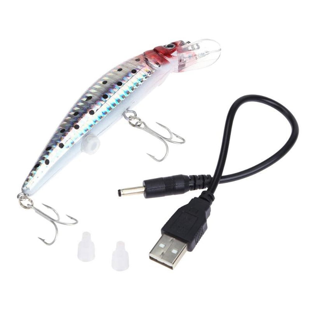 Battery Fishing Lures LED Electric Vibrate Charging Fish Lure Bait 