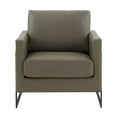 thumbnail image 3 of LeisureMod LAB31GR-L 34.25 x 31.5 x 34 in. Lincoln Leather Accent Armchair with Black Steel Frame, Grey, 3 of 6