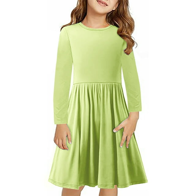 LOVZFMLL Robe Imprimée pour Filles, Col Rond, Manches Longues, Saint-Valentin