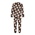 thumbnail image 6 of Wuceii Christmas Pajamas Family Matching Set - 2 piece Cute Black Santa Claus Print Long Sleeve Top & Pants Pajamas, Holiday Movie Night Loungewear Jumpsuit for Christmas Eve for 3XL Pjs, 6 of 6