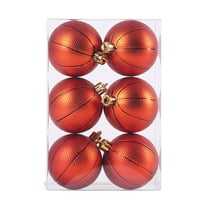 12 PCS Basketball Christmas Ball Ornaments Christmas Decorations, 2.4 Inch Shatterproof Xmas Tree Ornaments Balls with Hanging Loop for Holiday Party Christmas Decoration Indoor Outdoor Home