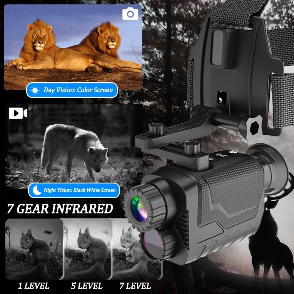 Head-Mounted Night Vision Goggles - Rechargeable Hands Free Night Vision Binoculars Goggles,1312FT Digital Infrared Viewing for Adults