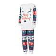 thumbnail image 6 of Christmas Pajamas for Family Long Sleeve Letter Print Tops + Snowflake Trousers Set Winter Sleepwear, 6 of 10