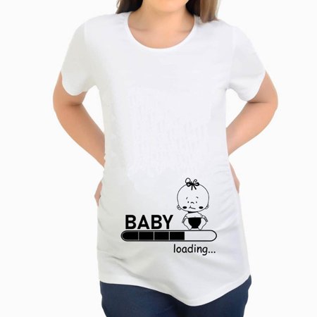 

Juebong Plus Size Pregnant Women Shirt Tops Cute Round Neck Maternity Tops Trendy Print Short Sleeve Maternity Pregnancy Shirts