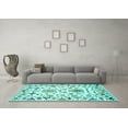 thumbnail image 3 of Ahgly Company Machine Washable Indoor Rectangle Abstract Turquoise Blue Contemporary Area Rugs, 7' x 9', 3 of 4
