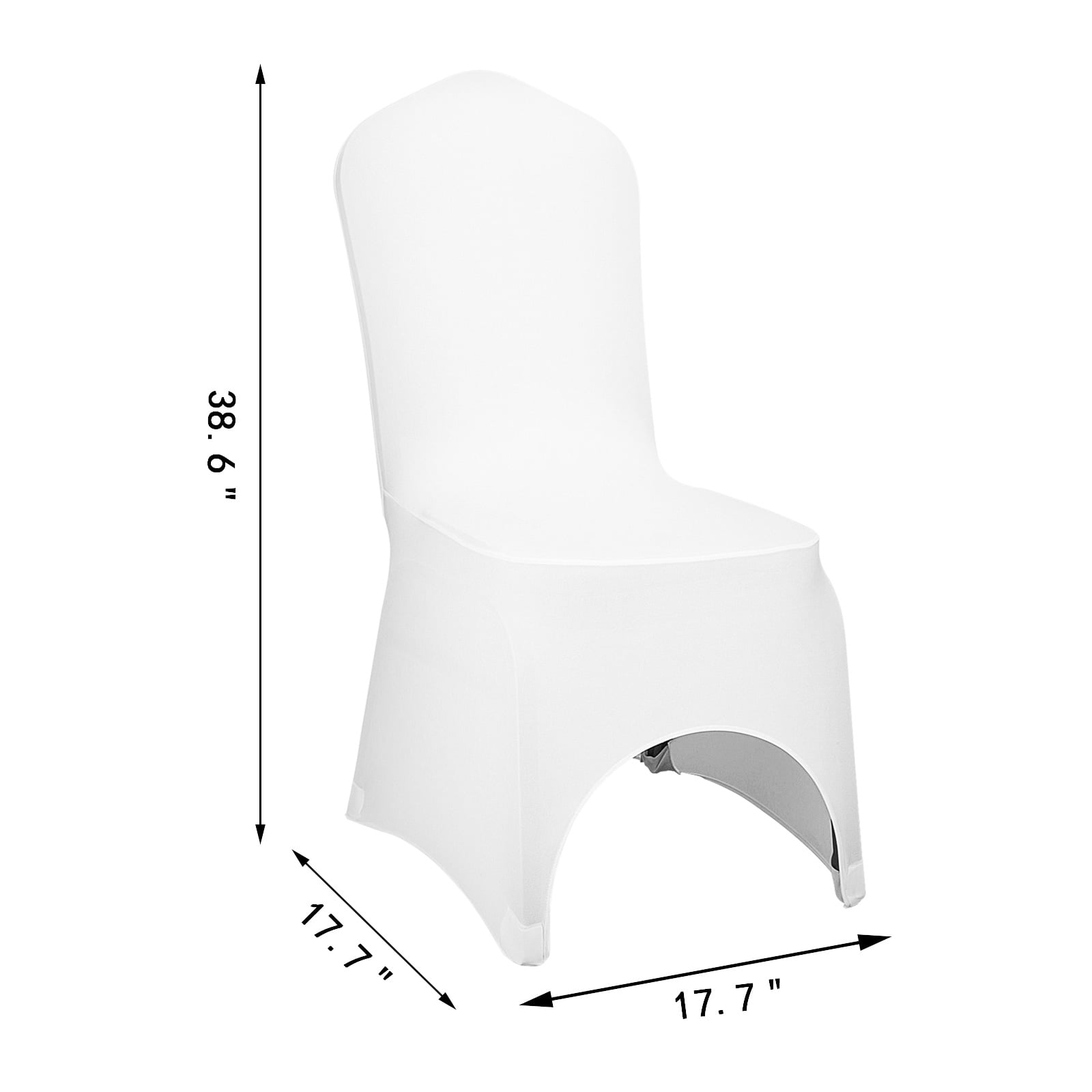 White Stretch Banquet Spandex Chair Cover Flat Front