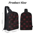 thumbnail image 2 of Chest Bag Dual Pocket 11.8×7.7×2.4in Waterproof Double-Pocket Large Capacity With No Inner Pouch Pockets And Double Drawstrings Argyle Plaid Darkred_4, 2 of 8