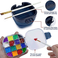 thumbnail image 4 of 2X Airtight Paint Saver Storage Palette Box, 16-Well Palette Box with Lid, Include Paint Brush Basin, 4 of 7