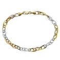 thumbnail image 1 of Pulsera Eslabones dobles oval Bicolor 21cm Oro 10k Horoz W1108, 1 of 5
