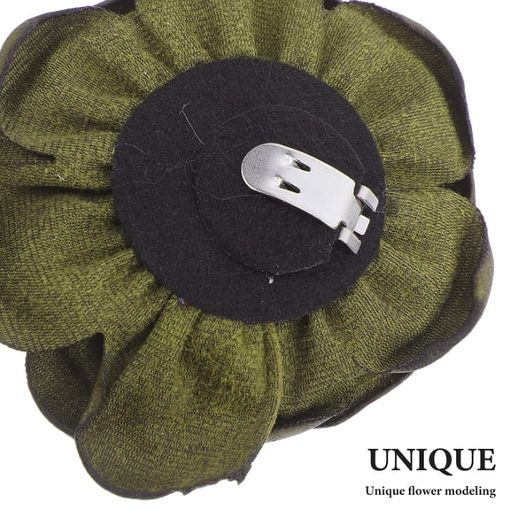 DRAFIDEEP 2Pcs Clip On Shoe Embellishments Flower Shoe Buckle Clips for Women Elegant Olive Green Party Accessories