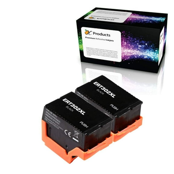 OCProducts compatible Replacement for Epson 302 302XL Ink Cartridge for Expression Premium XP-6000 XP-6100 (2 Black)