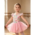 thumbnail image 2 of Lanbubble Girls Ballet Leotards Ruffle Sleeve Toddler Ballerina Dance Dress with Shiny Tutu Skirt 3-7 Years, 2 of 8