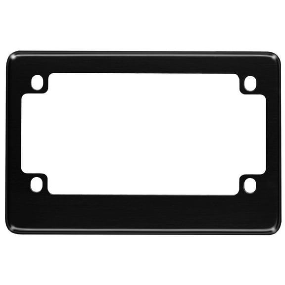 Motorcycle Anodized Aluminum License Plate Frame - Black