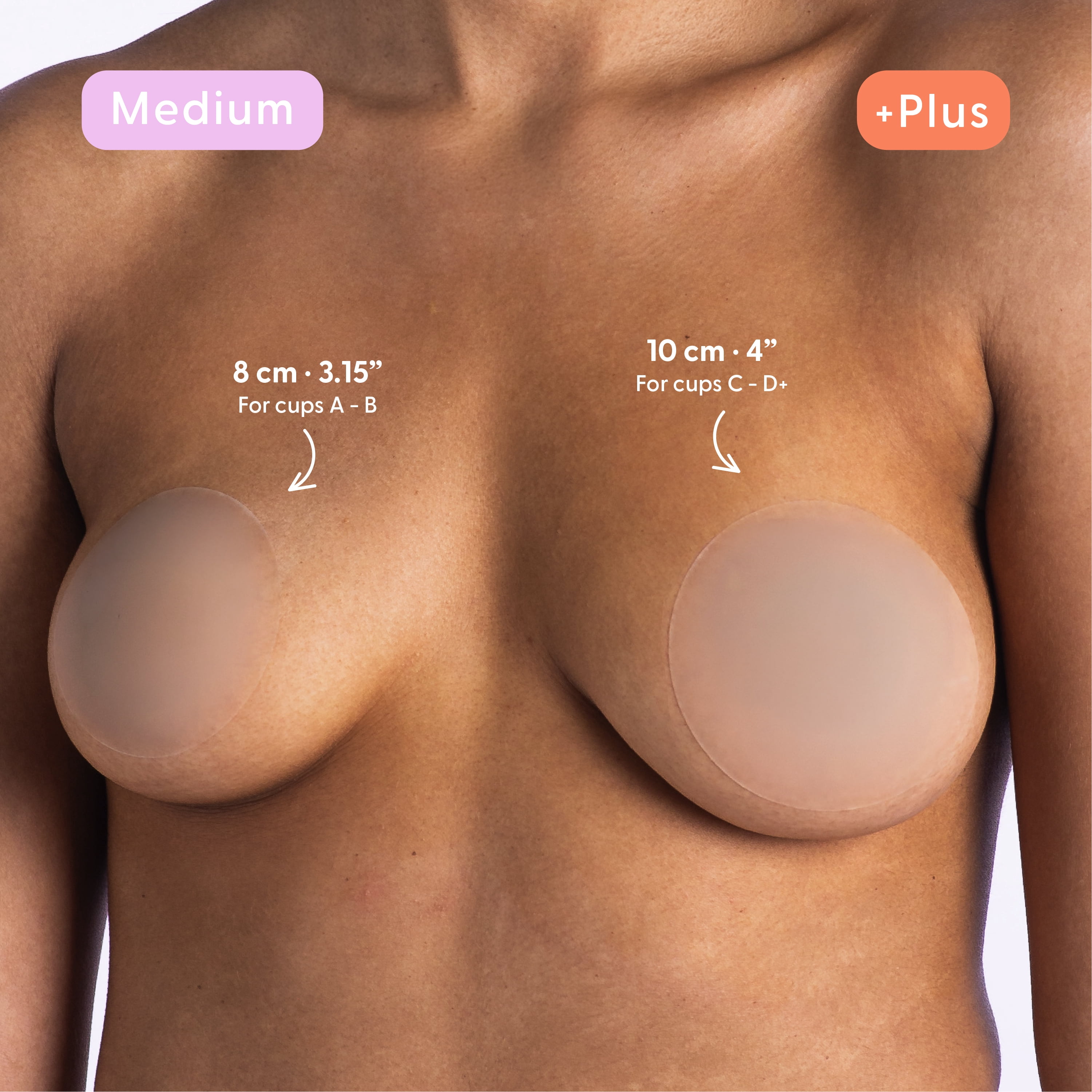 Nipskin Silicone Nipple Covers for Women, Reusable Waterproof Adhesive Pasties, Cappuccino Medium