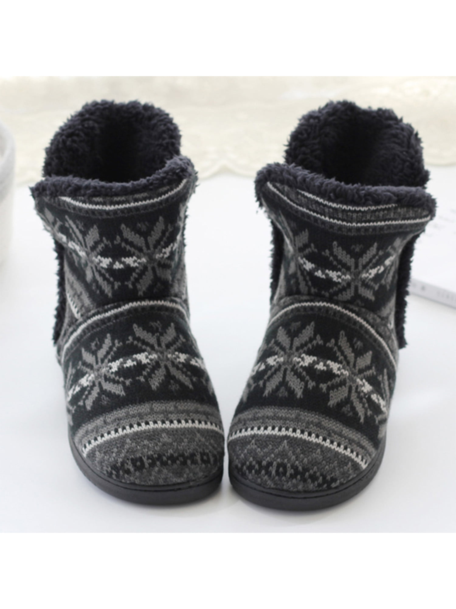 Women's Mens Snow Boots Winter Warm Casual Indoor Ankle Outdoor Slippers Shoes 