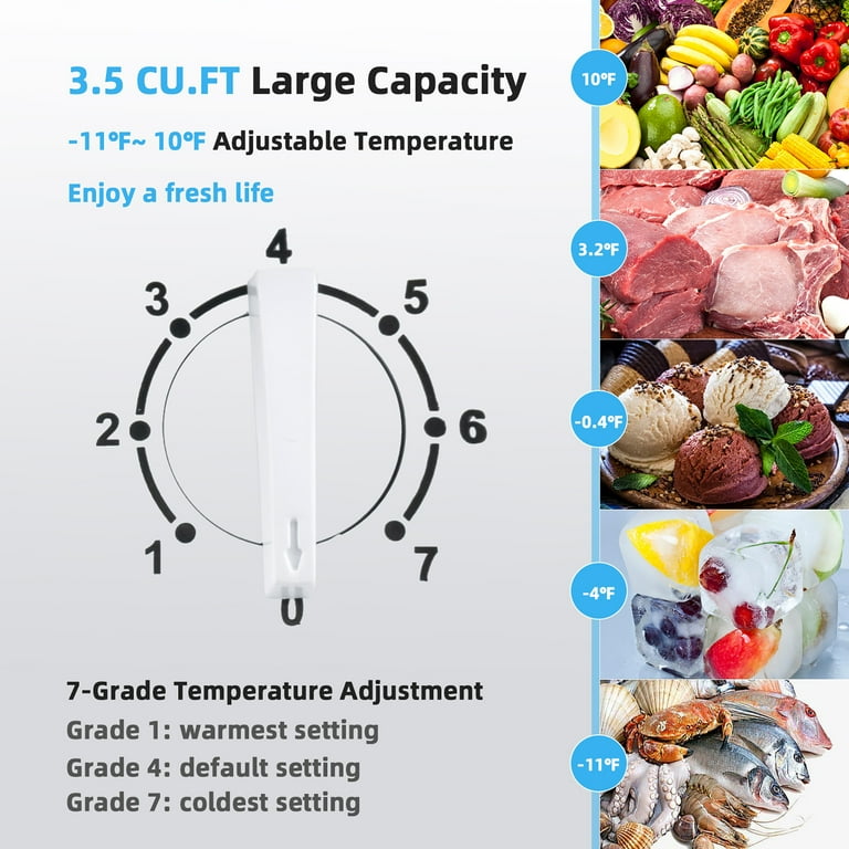 Costway 3.5 Cubic Feet Chest Freezer with Adjustable Temperature Controls